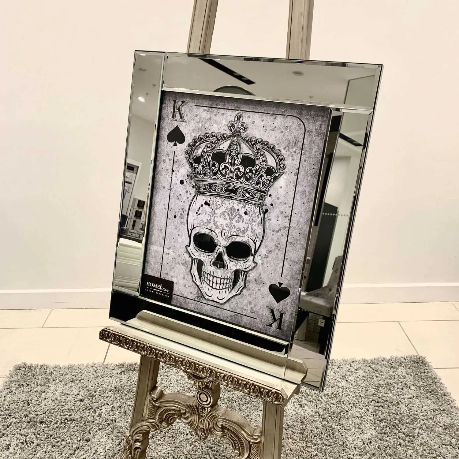 King Of Spades Skull And Crown Wall Art Mirror