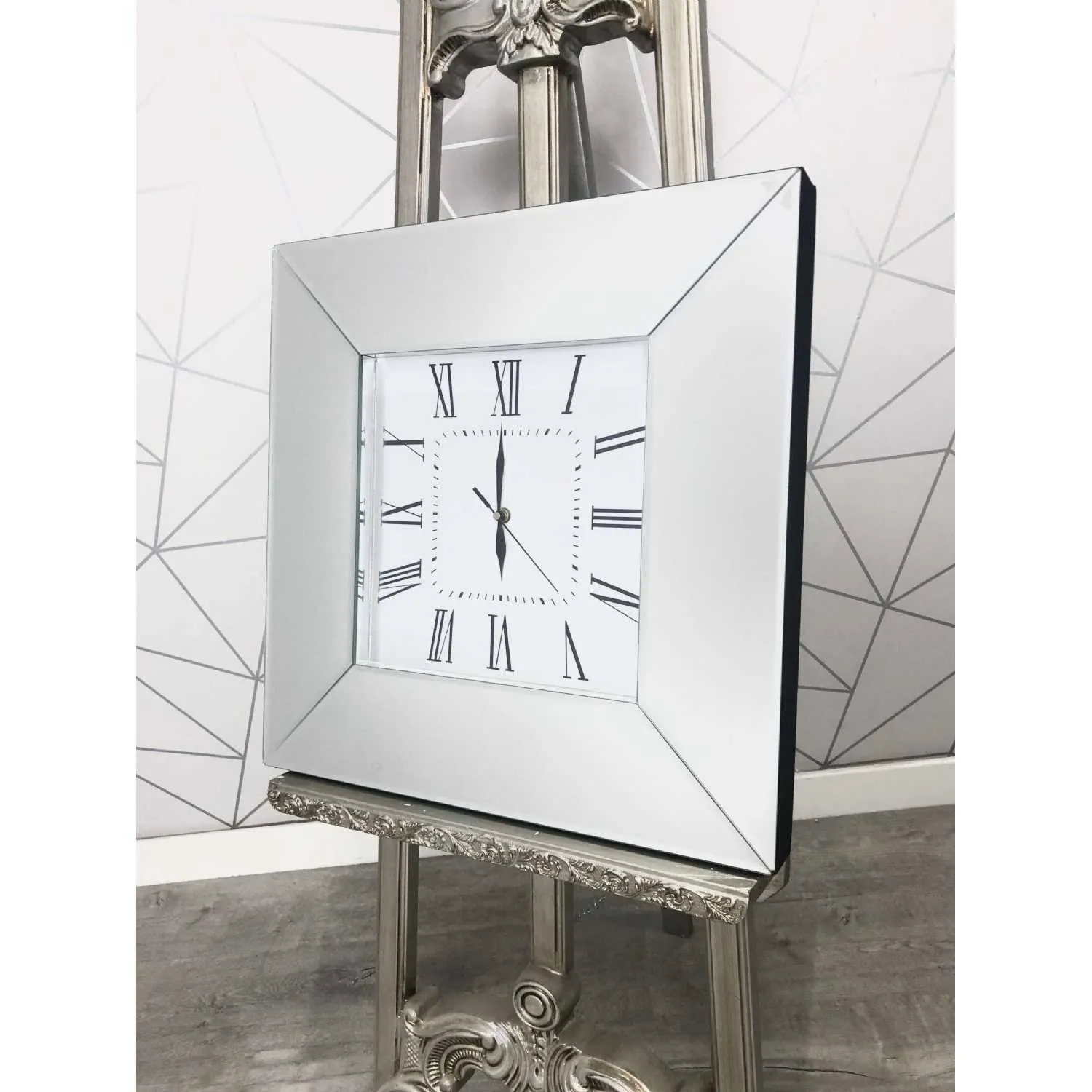 Luxe Simply Mirror Square Clock 50Cm