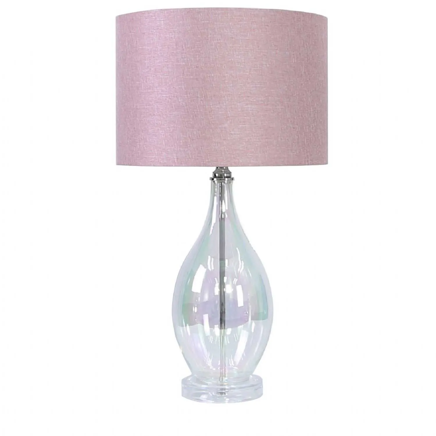 60cm Lustre Glass Table Lamp With Pink Shade