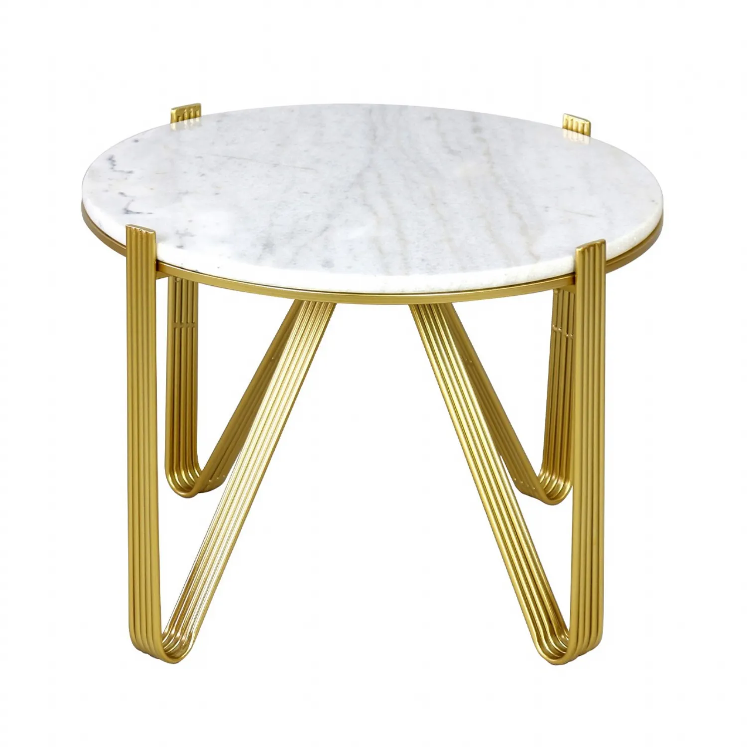 Yohan White Marble With Gold Metal Legs Coffee Table