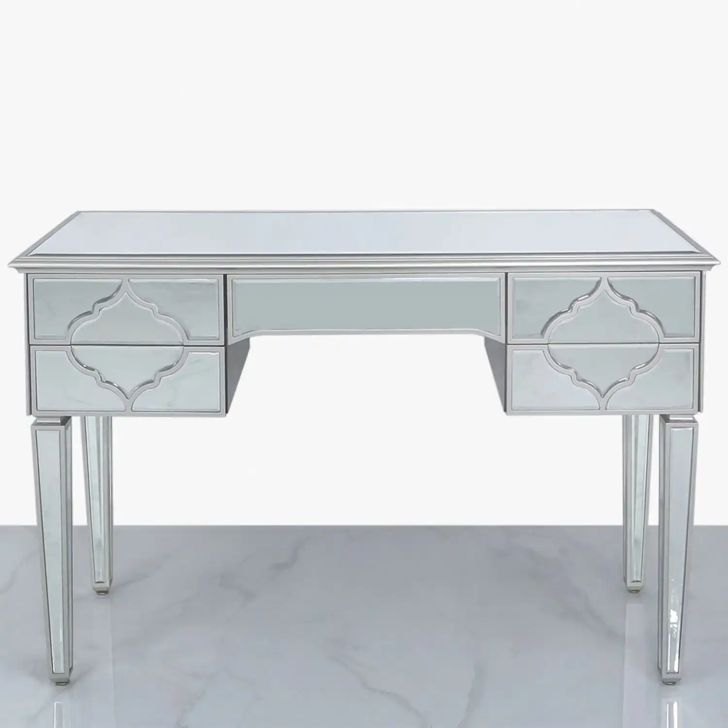 Morocco 5 Drawer Dressing Table Silver