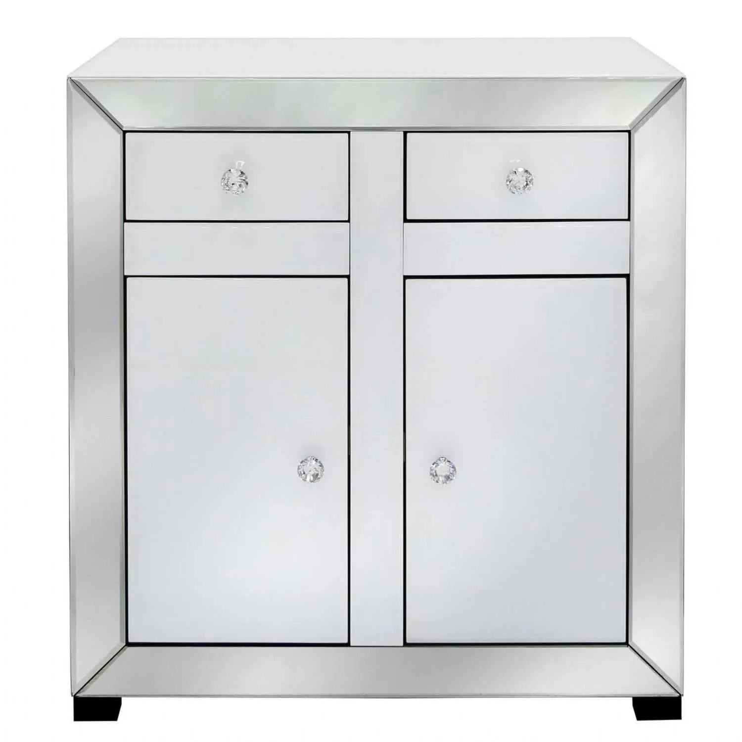 Opus Mirror White 2 Drawer 2 Door Cabinet