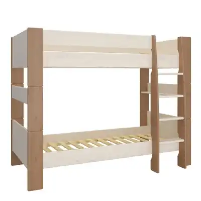 Steens For Kids Bunk Bed Whitewash Grey and Brown Lacquered