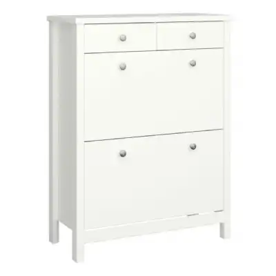 Shoe Cabinet 2+2 Drawers in White