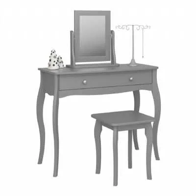 1 Drw Vanity included Stool and Mirror Grey