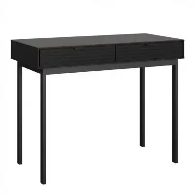 Desk 2 Drawers in Granulated Black Brushed Black