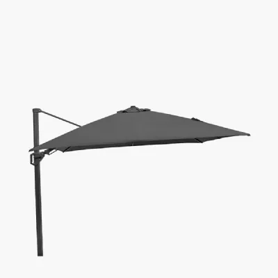Grey Polyester 3m Square Outdoor Cantilever Parasol