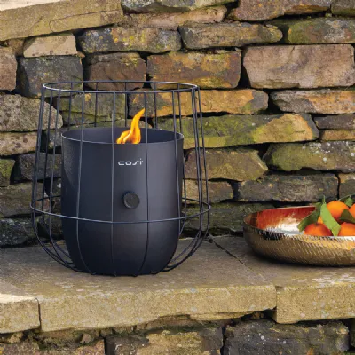Black Metal Outdoor Basket Fire Lantern