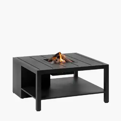 Anthracite Grey Metal Garden Square 100cm Fire Pit Table
