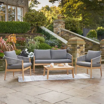 Grey Garden Outdoor Lounge 2 Seater Sofa Set