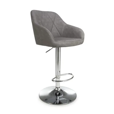 Serena Leather Effect Charcoal Bar Stool
