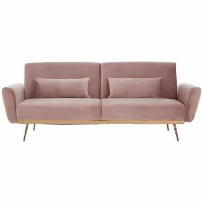 Hatton Pink Velvet Sofa Bed