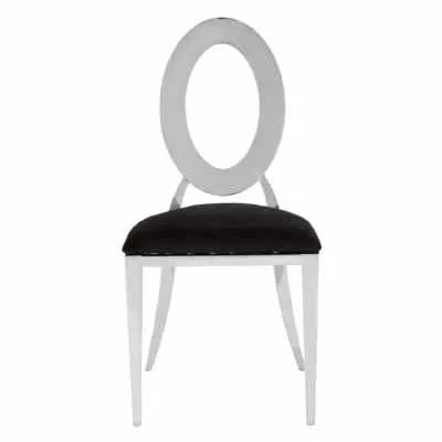 Sarita Stackable Silver Frame Dining Chair