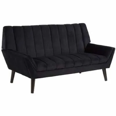 Savina 2 Seat Black Sofa