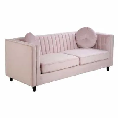 Farah 3 Seat Pink Velvet Sofa
