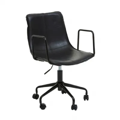 Branson Black Leather Home Office Chair