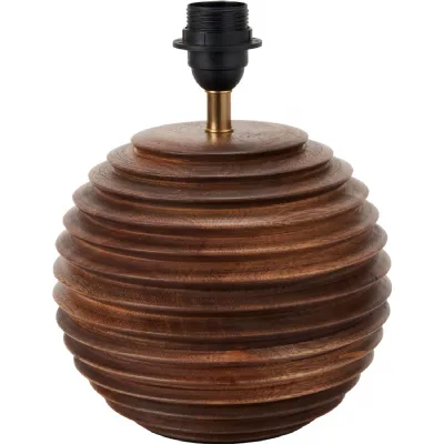 Pembury Brown Wash Turned Wood Table Lamp
