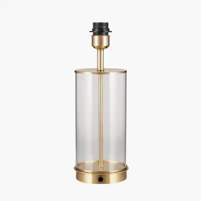 Glass Gold Trim Metal Table Lamp Base