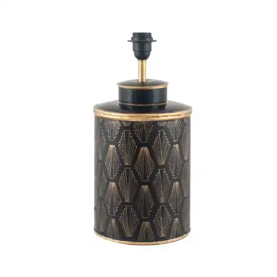 Black and Gold Metal Art Deco Painted Table Lamp Base