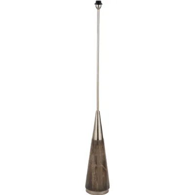 Brushed Silver and Grey Wash Wood Floor Lamp Base Only