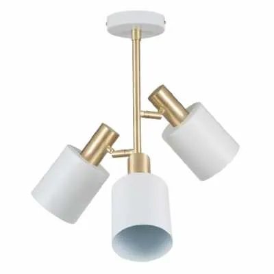 White And Brass 3 Light Electrified Pendant