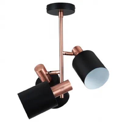 Black and Copper 3 Light Moveable Head Pendant Ceiling Light