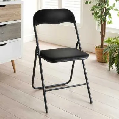 Luxe Velvet Folding Chair Black