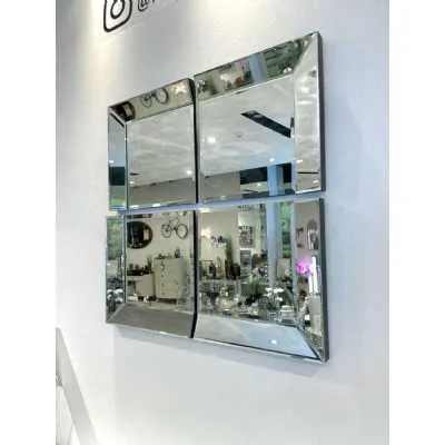4 Panel Mirror Tile Wall Mirror
