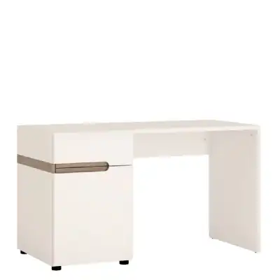 Desk Dressing table in white With an Truffle Oak Trim