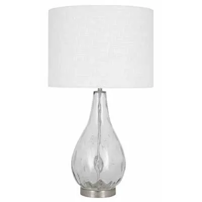 Clear Dimple Glass Table Lamp Complete