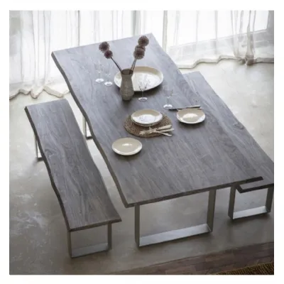 Rustic Grey Rectangular Wooden Large Dining Table
