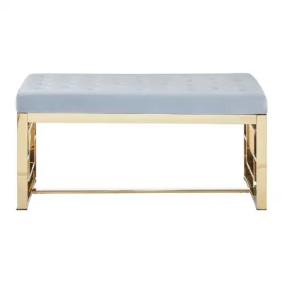 Allure Grey Tufted Bench