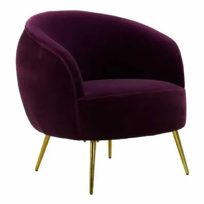 Manhattan Purple Velvet Armchair