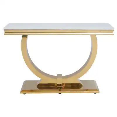 Moda Ivory White Marble Console Table