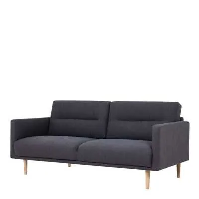 Medium 2.5 Seater Sofa Fabric Dark Grey on Oak Legs