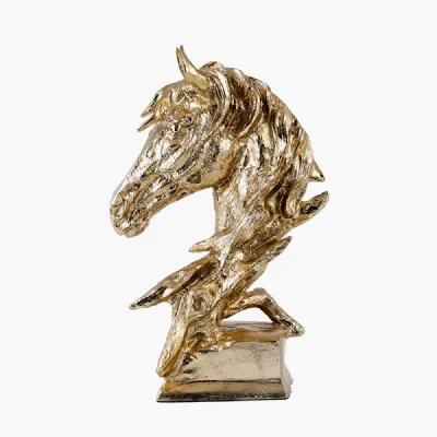 Gold Metal Horse Head Ornament