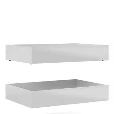 Set of 2 Underbed Drawers (for Single or Double beds) in White High Gloss