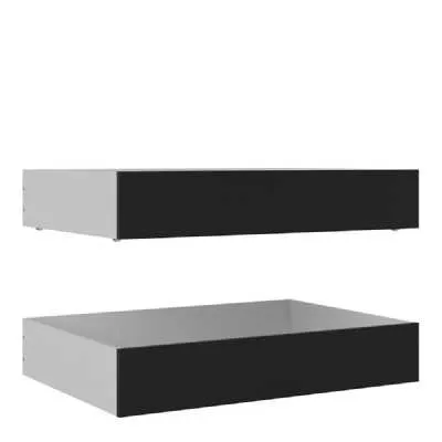 Set of 2 Underbed Drawers (for Single or Double beds) in Black Matt
