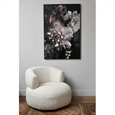 Large Peonies and Lilies Floral Glass Decorative Wall Art