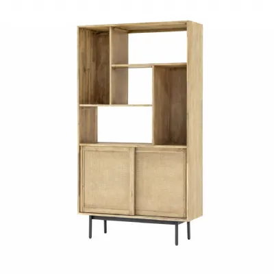 Maddox Bookcase with Storage and Two Sliding Doors