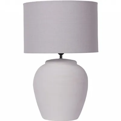 Rhodes White Ceramic Lamp base with Shade, Large E27 LED GLS