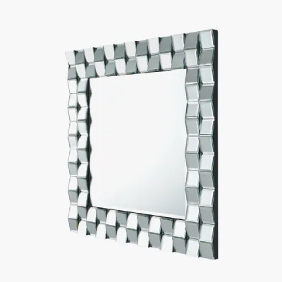 Mirrored Glass Tile Frame 65cm Square Wall Mirror