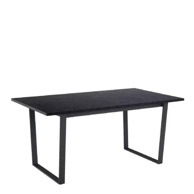 Amble Dining Table with Black Marble Effect Top & Black Legs