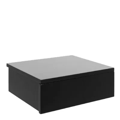 Avignon Square Bedside Table with 2 Drawers in Black
