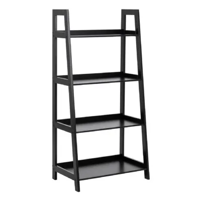Wally Bookcase with 4 Shelves in Black