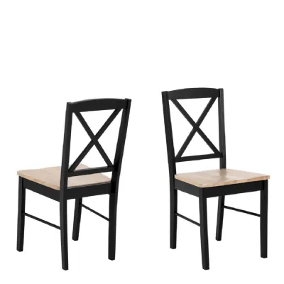 Elvira Dining Chair in Black and Oak