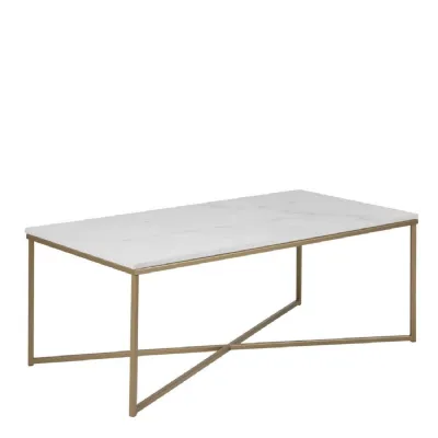 Alisma Coffee Table with White Marble Effect Top