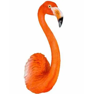Large Pink and Red Wall Mounted Flamingo Head
