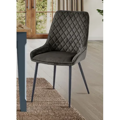 Signature Blue Dining Chair Bar Stool GUN METAL GREY (Pack of Two)