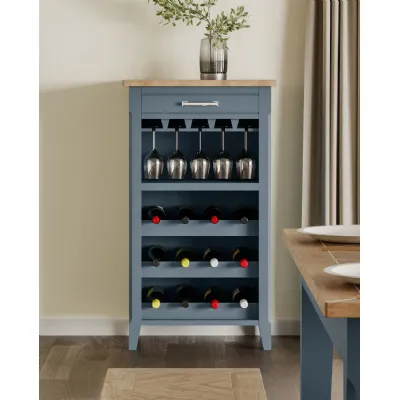 Signature Blue Wine Rack Glass Storage Cabinet